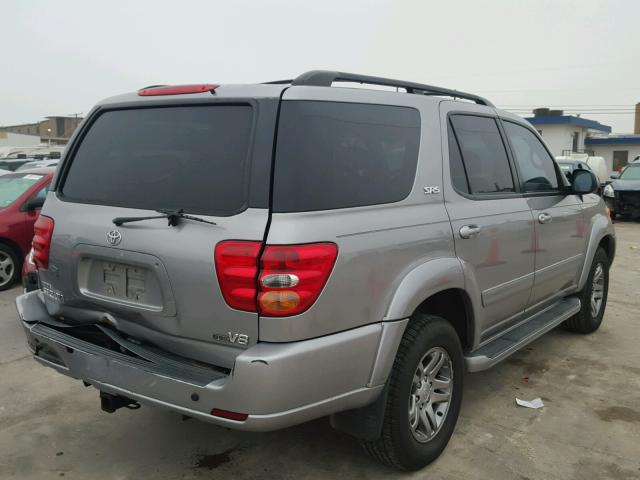 5TDZT34A24S230032 - 2004 TOYOTA SEQUOIA SR GRAY photo 4