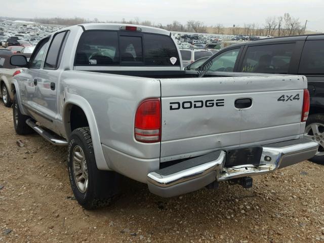 1B7HG2AN61S281506 - 2001 DODGE DAKOTA QUA SILVER photo 3