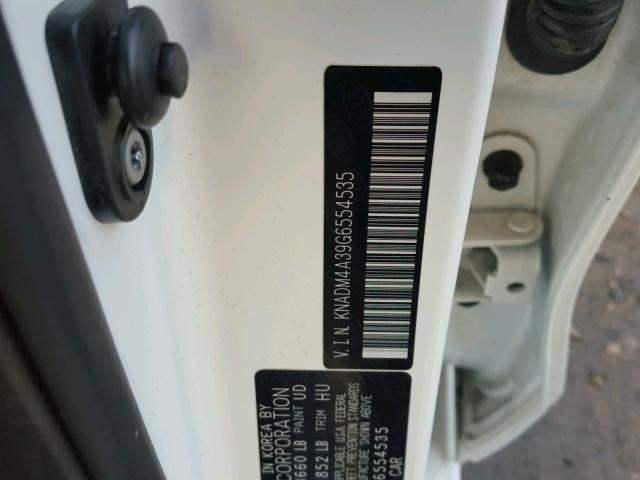 KNADM4A39G6554535 - 2016 KIA RIO LX WHITE photo 10