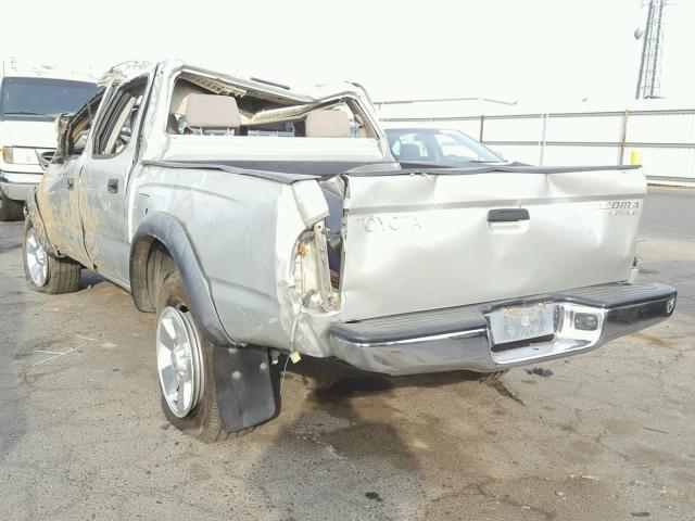 5TEGN92N23Z228258 - 2003 TOYOTA TACOMA DOU SILVER photo 3