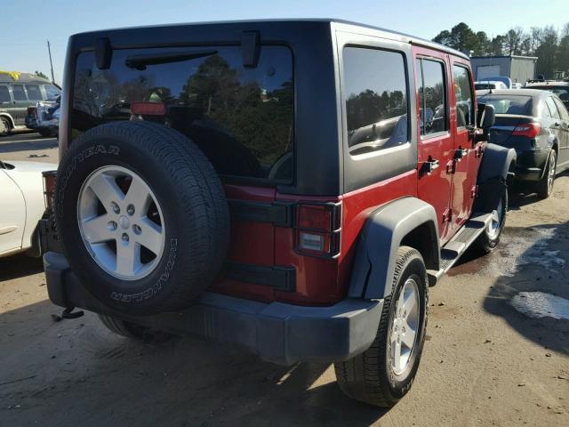 1J4BA3H19BL575388 - 2011 JEEP WRANGLER U BURGUNDY photo 4