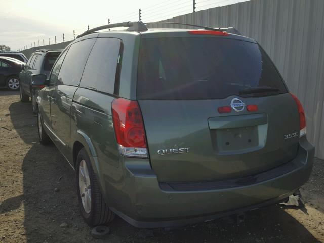 5N1BV28U14N323362 - 2004 NISSAN QUEST S GREEN photo 3