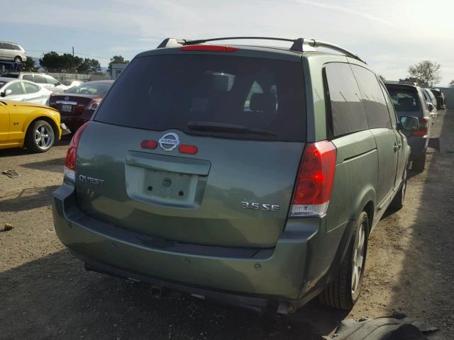 5N1BV28U14N323362 - 2004 NISSAN QUEST S GREEN photo 4