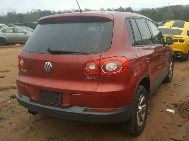 WVGAV75N29W001269 - 2009 VOLKSWAGEN TIGUAN S MAROON photo 4