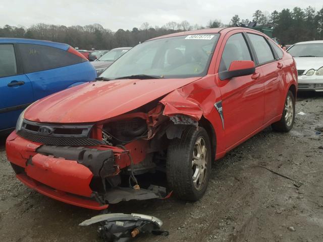 1FAHP35N58W254287 - 2008 FORD FOCUS SE RED photo 2