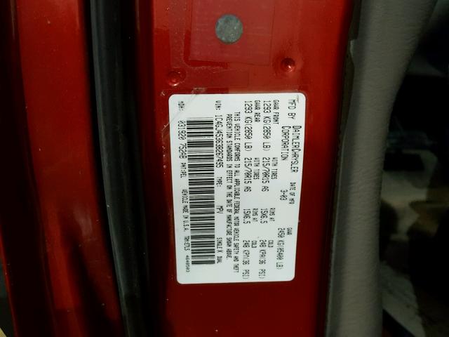 1C4GJ45363B267495 - 2003 CHRYSLER VOYAGER LX RED photo 10