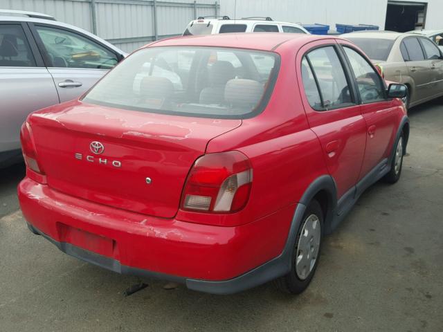 JTDBT123520228317 - 2002 TOYOTA ECHO RED photo 4