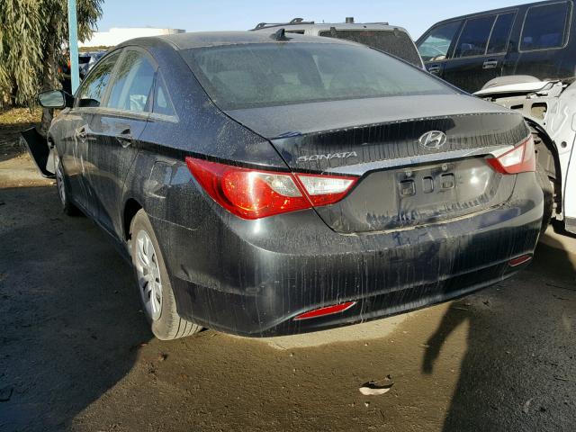 5NPEB4ACXCH333653 - 2012 HYUNDAI SONATA GLS BLACK photo 3