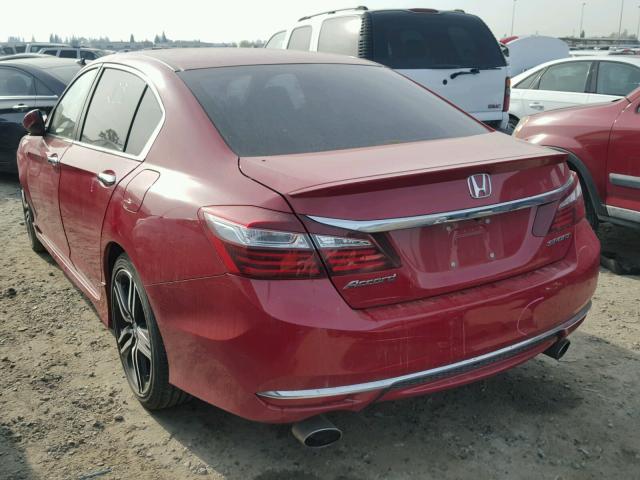 1HGCR2F52GA061194 - 2016 HONDA ACCORD SPO RED photo 3