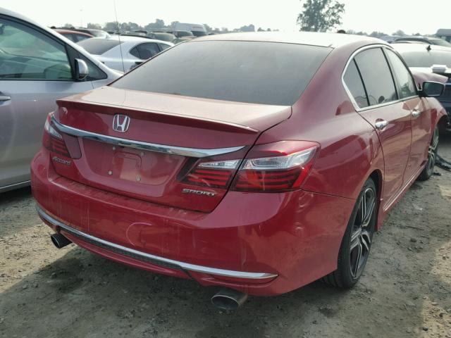 1HGCR2F52GA061194 - 2016 HONDA ACCORD SPO RED photo 4