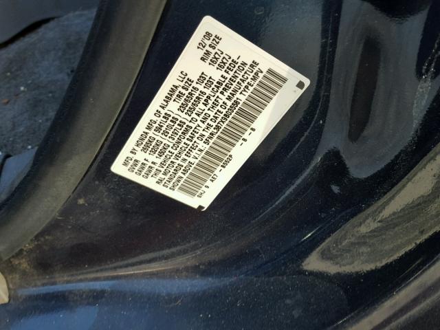 5FNRL387X9B035581 - 2009 HONDA ODYSSEY EX BLUE photo 10