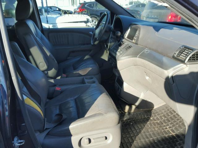 5FNRL387X9B035581 - 2009 HONDA ODYSSEY EX BLUE photo 5