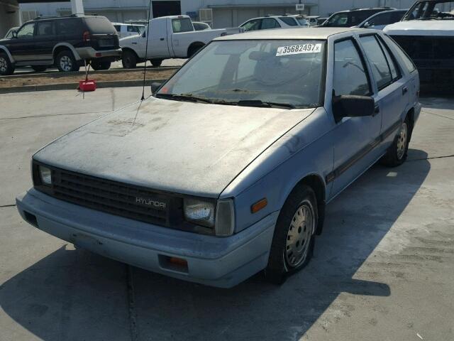 KMHLA31J1GU103607 - 1986 HYUNDAI EXCEL GLS BLUE photo 2