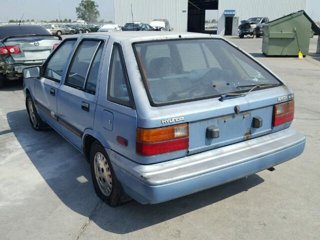 KMHLA31J1GU103607 - 1986 HYUNDAI EXCEL GLS BLUE photo 3