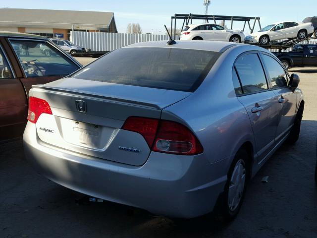 JHMFA36248S024317 - 2008 HONDA CIVIC HYBR SILVER photo 4