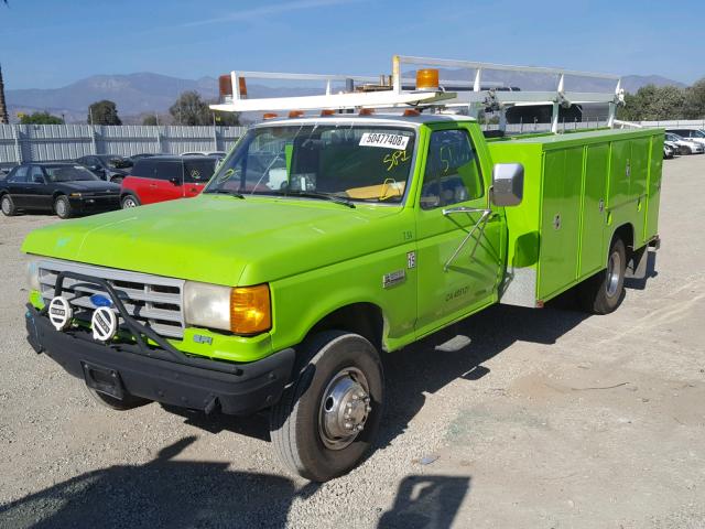 2FDLF47GXMCA79032 - 1991 FORD F SUPER DU GREEN photo 2