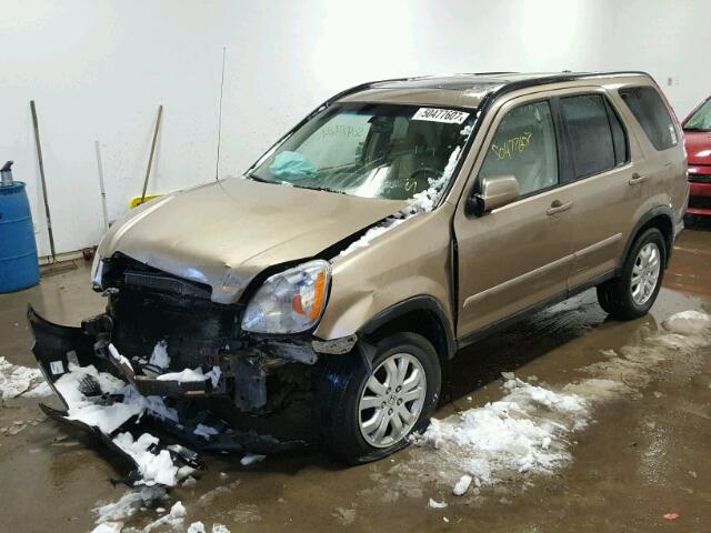 JHLRD78996C050283 - 2006 HONDA CR-V SE GOLD photo 2