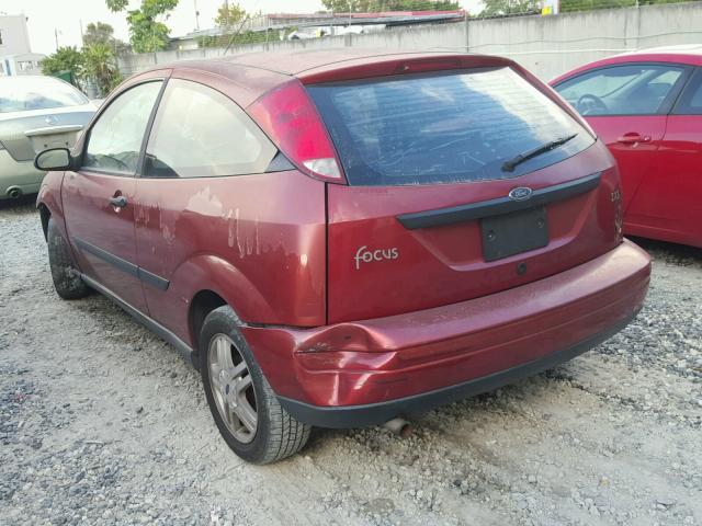 3FAFP3139YR191595 - 2000 FORD FOCUS ZX3 RED photo 3