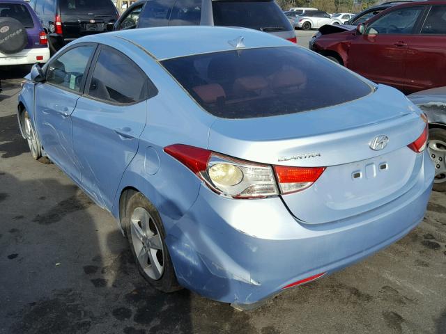 KMHDH4AE6DU825711 - 2013 HYUNDAI ELANTRA GL BLUE photo 3