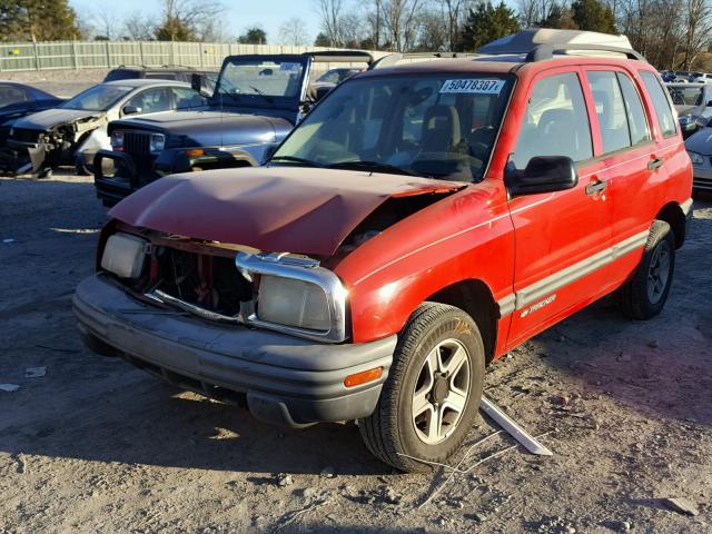 2CNBE13C436907069 - 2003 CHEVROLET TRACKER RED photo 2