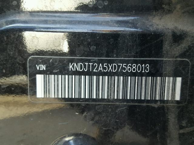 KNDJT2A5XD7568013 - 2013 KIA SOUL BLACK photo 10