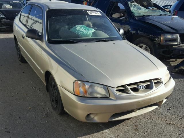 KMHCG35C02U199099 - 2002 HYUNDAI ACCENT GS TAN photo 1