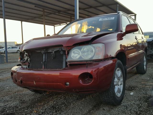 JTEHF21A630116355 - 2003 TOYOTA HIGHLANDER RED photo 2