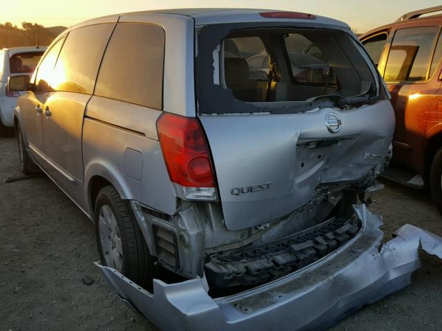 5N1BV28U54N323770 - 2004 NISSAN QUEST S SILVER photo 3