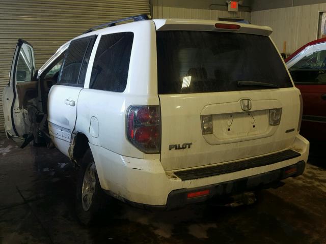 5FNYF18598B010885 - 2008 HONDA PILOT EXL WHITE photo 3