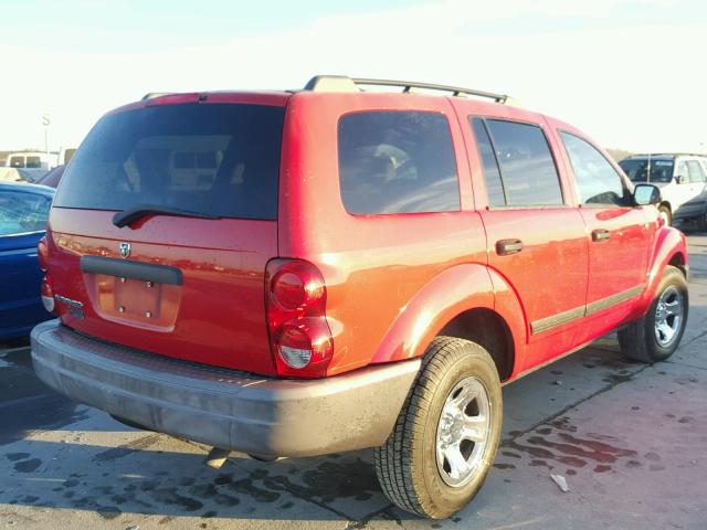 1D4HD38K25F620290 - 2005 DODGE DURANGO ST RED photo 4