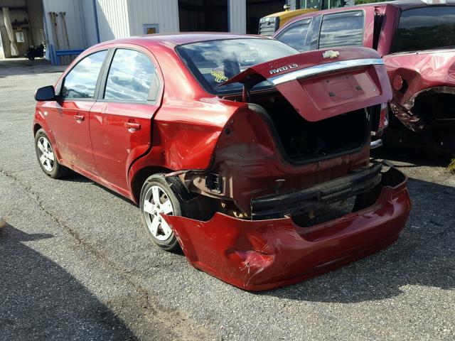 KL1TD56628B276312 - 2008 CHEVROLET AVEO BASE Қызыл фото 3