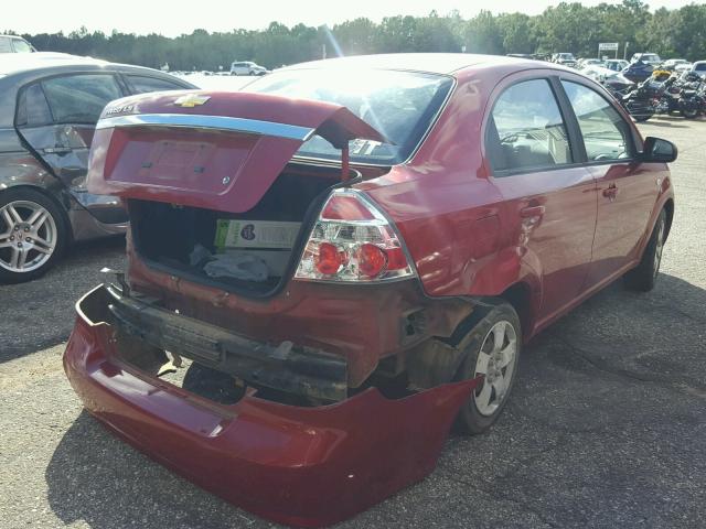KL1TD56628B276312 - 2008 CHEVROLET AVEO BASE Қызыл фото 4
