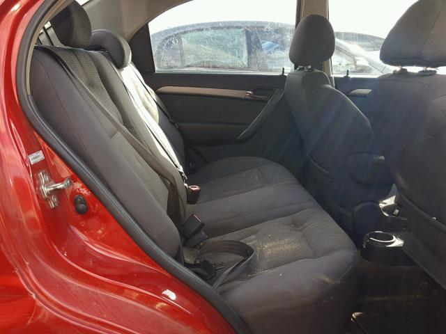 KL1TD56628B276312 - 2008 CHEVROLET AVEO BASE Қызыл фото 6
