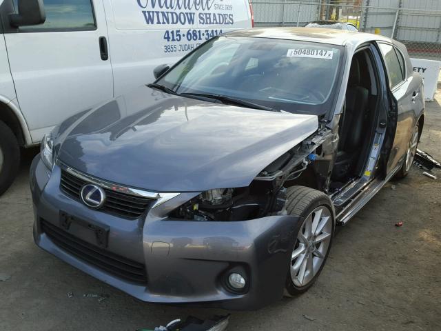 JTHKD5BH1C2122063 - 2012 LEXUS CT 200 GRAY photo 2