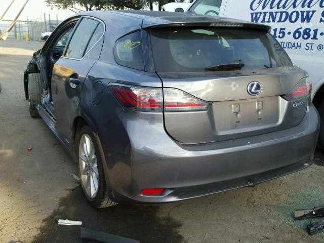 JTHKD5BH1C2122063 - 2012 LEXUS CT 200 GRAY photo 3