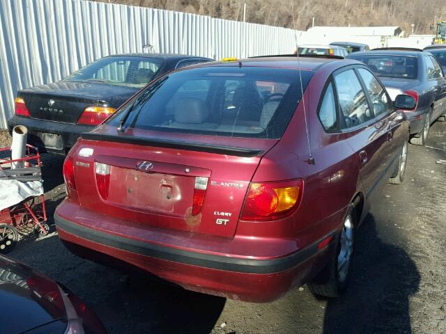 KMHDN55DX3U080427 - 2003 HYUNDAI ELANTRA GL RED photo 4