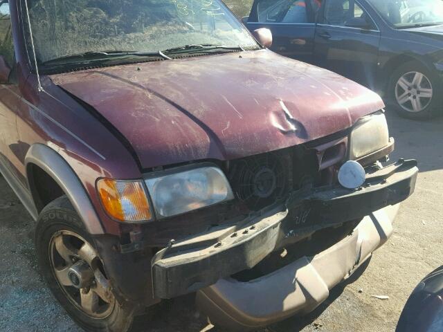 KNDJB723715040241 - 2001 KIA SPORTAGE BURGUNDY photo 9