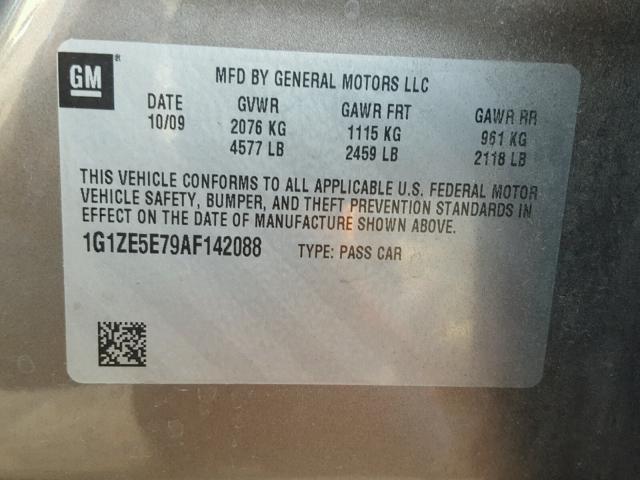 1G1ZE5E79AF142088 - 2010 CHEVROLET MALIBU LTZ 棕色 照片 10