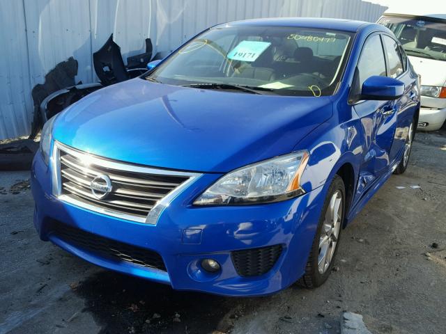 3N1AB7APXEL647943 - 2014 NISSAN SENTRA S BLUE photo 2