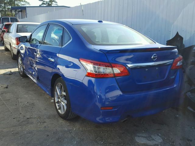 3N1AB7APXEL647943 - 2014 NISSAN SENTRA S BLUE photo 3