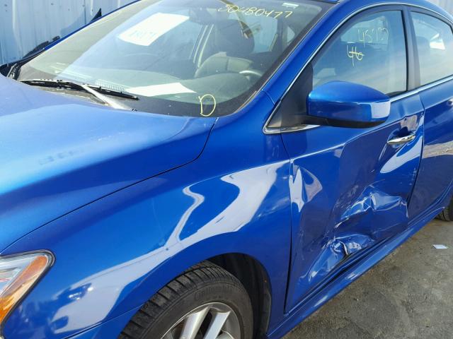 3N1AB7APXEL647943 - 2014 NISSAN SENTRA S BLUE photo 9