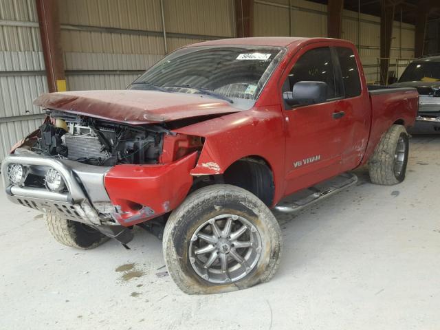 1N6BA06C78N336974 - 2008 NISSAN TITAN XE RED photo 2