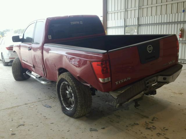 1N6BA06C78N336974 - 2008 NISSAN TITAN XE RED photo 3