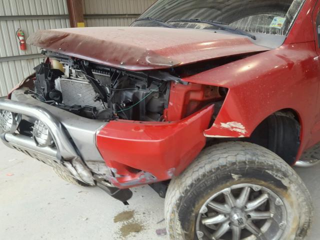 1N6BA06C78N336974 - 2008 NISSAN TITAN XE RED photo 9