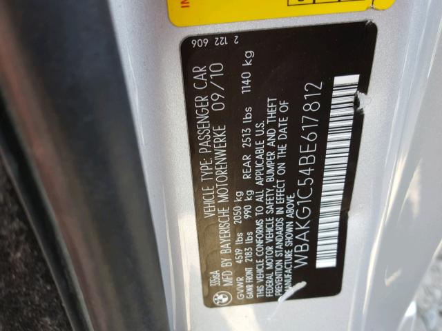 WBAKG1C54BE617812 - 2011 BMW 335 IS SILVER photo 10