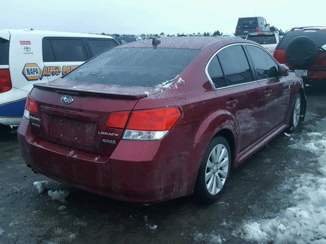 4S3BMBL65B3222737 - 2011 SUBARU LEGACY 2.5 BURGUNDY photo 4