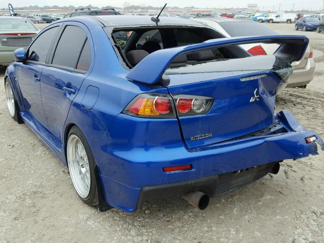 JA32W7FV5FU029044 - 2015 MITSUBISHI LANCER EVO BLUE photo 3