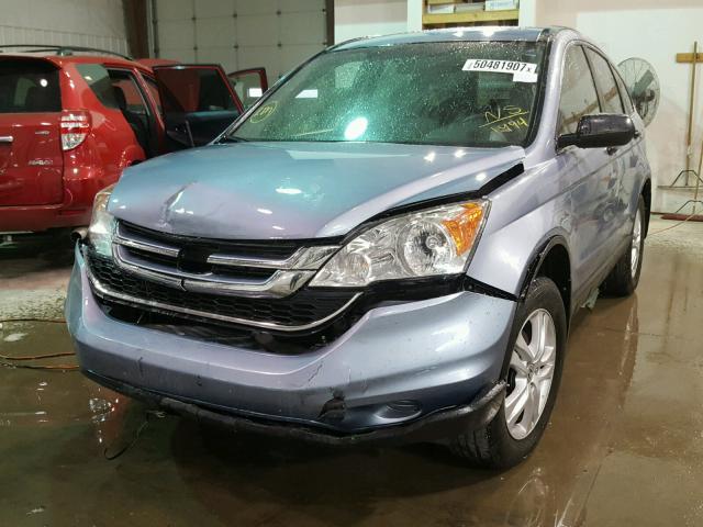 5J6RE4H50BL051994 - 2011 HONDA CR-V EX BLUE photo 2