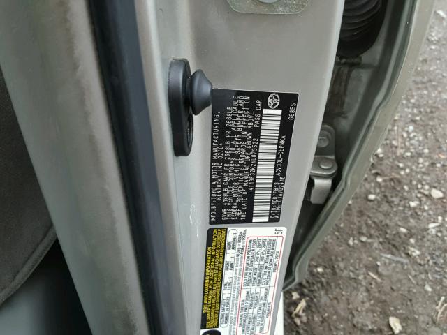 4T1BE32K24U875522 - 2004 TOYOTA CAMRY LE ვერცხლისფერი ფოტო 10