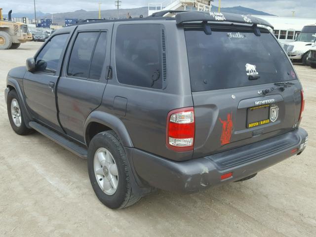 JN8AR07S9YW425392 - 2000 NISSAN PATHFINDER CHARCOAL photo 3